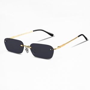 Vintage Gold Frame Dark Tint Black Lens Sunglasses